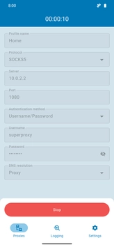 App Mockup showing connection settings
