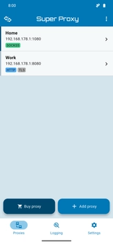 App Mockup showing proxy profiles
